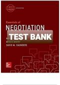 TEST BANK ESSENTIALS OF NEGOTIATION 6 th EDITION ROY J LEWICKI BRUCE BARRY DAVID M SAUNDERS ALL  CHAMPTERS COVERED 2023/2024