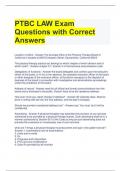 PTBC LAW Exam Questions with Correct Answers 
