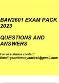BAN2601 Exam pack 2023