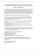 ATI Psych Mental Health Practice Exam Questions 2023