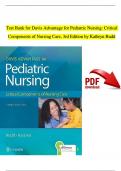 TEST BANK - Davis Advantage for Pediatric Nursing&colon; Critical Components of Nursing Care&comma; 3rd Edition by Kathryn Rudd&comma; All Chapters 1 - 22&comma; Complete Newest Version