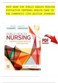 TEST BANK - Public Health Nursing, Population Centered Health Care in The Community 10th Edition by Stanhope, All Chapters 1 - 46, Complete Newest Version