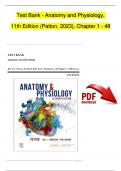 TEST BANK For Anatomy and Physiology, 11th Edition (Patton, 2023), All Chapters 1 - 48, Complete Newest Version