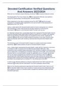 Devoted Certification Verified Questions And Answers 2023&sol;2024
