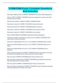 TCRM&sol;ORM Exam Complete Questions And Answers