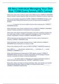 US Navy Individual Managing Your Own Risk TCRM Exam Solved 100&percnt; Correct