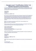 Google Level 1 Certification &lpar;Units 1-4&rpar; Verified Questions And Answers