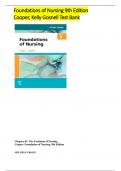 Foundations of Nursing 9th Edition Cooper&comma; Kelly Gosnell Test Bank