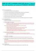 CHEM 301 UNIT 9 LEARNING OBJECTIVES (lesson 1- lesson 5 trial exam questions and answers) ATHABASCA UNIVERSITY
