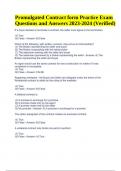 Promulgated Contract form Practice Exam Questions and Answers 2023-2024 &lpar;Verified&rpar;