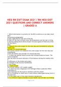 HESI RN EXIT EXAM 2021 &sol; RN HESI EXIT  2021 QUESTIONS AND CORRECT ANSWERS  &vert; GRADED A