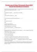 Florida Laws & Rules Chiropractic Board 2023 Actual Test Questions & Answers 