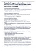 Security Program Integration Professional Certification &lpar;SPIPC&rpar; Questions and Answers 