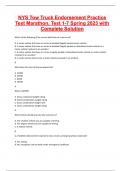 NYS Tow Truck Endorsement Practice Test Marathon&comma; Test 1-7 Spring 2023 with Complete Solution 