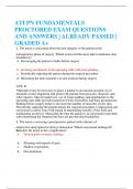 ATI PN FUNDAMENTALS  PROCTORED EXAM QUESTIONS  AND ANSWERS | ALREADY PASSED |  GRADED A+