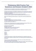 Phlebotomy NHA Practice Test Questions and Answers Graded A 2023