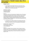 NUR 3251 - Concordia University Adult Health III Theory Exam 3 Multiple Sclerosis Questions With Complete Solutions