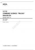 AQA GCSE COMBINED SCIENCE TRILOGY Biology paper 1H and 2H Question papers and mark schemes for June 2023