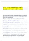  HOSA INFO - HOSA Bowl 2020-2021 questions and answers 100&percnt; verified&period;  