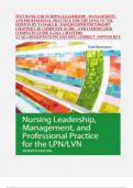 TEST BANK FOR NURSING LEADERSHIP,  MANAGEMENT, AND PROFESSIONAL PRACTICE FOR THE LPN/LVN 7TH EDITION BY TAMARA R.  DAHLKEMPER 9781719641487 CHAPTER 1-20  COMPLETE GUIDE . |UPDATED2023-2024| COMPLETE GUIDE A+|ALL CHAPTERS AVAILABLE|QUESTIONS AND 100% CORRE