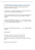 VA Real Estate questions with correct answers
