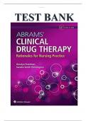 Test Bank For Abrams&rsquo; Clinical Drug Therapy Rationales for Nursing Practice 12th Edition Geralyn Frandsen