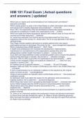 HIM 101 Final Exam &vert; Actual questions and answers &vert; updated 