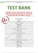 EMERGENCY MEDICAL TECHNICIAN-BASIC EXAMS (EMT-B/EMT BASIC QUESTIONS|TEST BANK ALL CHAPTER 1-25 INCLUDED WITH VERIFIED ANSWERS / RATED A+