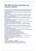 HIM 1500 Final Exam Questions and answers &vert; updated 