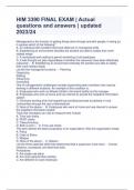 HIM 3390 FINAL EXAM &vert; Actual questions and answers &vert; updated 2023&sol;24 