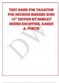 TEST BANK FOR TAXATION FOR DECISION MAKERS 2020 10TH EDITION BY SHIRLEY DENNIS ESCOFFIER, KAREN A. FORTIN