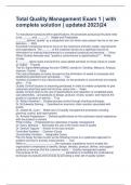 Total Quality Management Exam 1 &vert; with complete solution &vert; updated 2023&vert;24