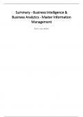 Summary - Business Intelligence & Business Analytics (BIBA) - Master Information Management