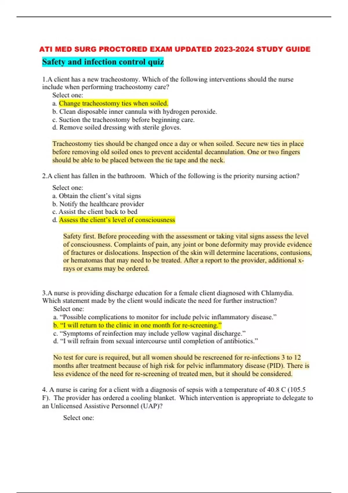 ATI MED SURG PROCTORED EXAM UPDATED STUDY GUIDE - Stuvia US