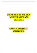 NRNP 6675-15 WEEK 6  MIDTERM EXAM 2023&sol;2024