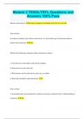 Module 3 TESOL&sol;TEFL Questions and  Answers 100&percnt; Pass