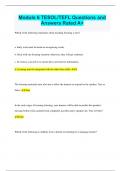 Module 6 TESOL&sol;TEFL Questions and  Answers Rated A&plus;