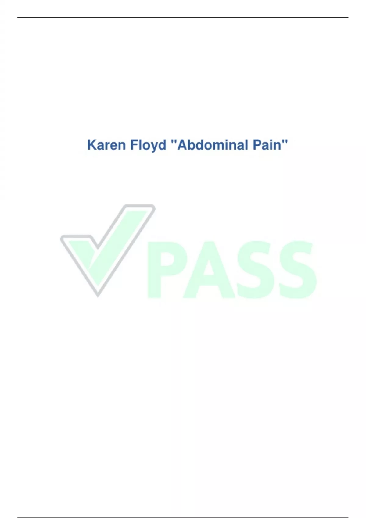 Karen Floyd "Abdominal Pain - Karen Floyd \"Abdominal Pain - Stuvia US