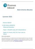 EDEXCEL AS LEVEL HISTORY PAPER 1E MARKING SCHEME JUNE 2023
