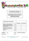 Grade 11 Accounting (ACC) November Paper 1 and Memo - 2023