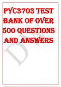 PYC3703 TEST BANK OF OVER 500 QUESTIONS AND ANSWERS