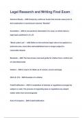 Legal Research and Writing Final Exam Questions & Answers 2023&lpar;A&plus;GRADED 100&percnt;VERIFIED&rpar;