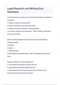Legal Research and Writing Questions & Answers 2023&lpar;A&plus;GRADED 100&percnt;VERIFIED&rpar;
