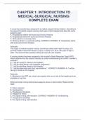 CHAPTER 1: INTRODUCTION TO  MEDICAL-SURGICAL NURSING COMPLETE EXAM