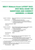 NR511 Midterm Exam LATEST 2023- 2024 REAL EXAM 100  QUESTIONS AND CORRECT  ANSWERS | A GRADE