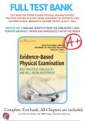Test Bank for Evidence Based Physical Examination Best Practices for Health and Well Being Assessment 1st Edition 9780826164537 &vert; All Chapters with Answers and Rationals
