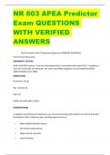 NR 603 APEA Predictor  Exam QUESTIONS  WITH VERIFIED  ANSWERS