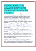 WGU C985 HEALTH CARE ANALYTICS QUESTIONS AND ANSWERS 100% VERIFIED AND GRADED A+