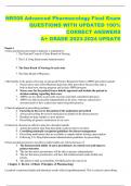 NR508 Advanced Pharmacology Final Exam QUESTIONS WITH UPDATED 100%  CORRECT ANSWERS A+ GRADE 2023-2024 UPDATE