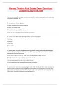 Barney Fletcher Real Estate Exam Questions  Correctly Answered 2023 